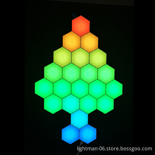 6Pieces Sensitive Touch RGB Hexagon LED Lamp